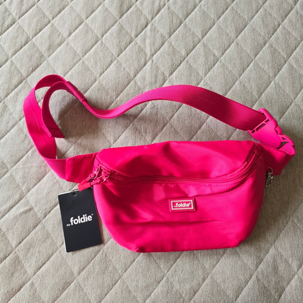 The Foldie Pink Crossbody Bag NWT Travel Purse Belt Fanny Bag